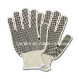 Black Dotted Cotton Knitted Gloves Black PVC Dotted Glove