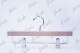 Cheap Price, Pants, Trousers or Skirts Wooden Hanger Ylwd33512-Ntls1 for Supermarket, Wholesaler with Shiny Chrome Hook