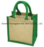 Fashion Custom Promotional Natural Two Tone Jute Small Tote Bags