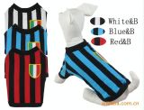 Stripes Pet Soccer Jersey Dog Football Costumes T-Shirt