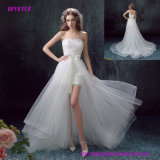 Vintage Lace Applique Short-Length Tulle Wedding Dress