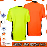 High Visibility Orange Green Fluorescent Safety Work Plain T-Shirt