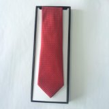 Men's High Quality Fashion Red Check Design Woven Silk Neckties