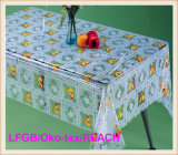 Cheap PVC Print and Emboss Transparent Tablecloth on Roll China Factory