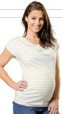 Silver Striped Knitted Maternity & Nursing Top