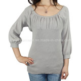 Women Fashion Knitted Round Neck Long Sleeve Sweater Clothes (11SS-069)