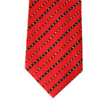 Fashionable Red Colour Blue Stripe Design Silk Printed Neckties
