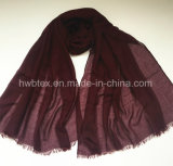 Top Selling Plain Dyed Wine Viscose Stole / Lady Scarf (HMK23)