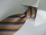 Men's High Quality Wide Stripe Design 100% Pure Silk Printed Ties
