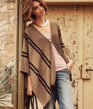Lady Fashion Acrylic Knitted Stripe Shawl (YKY4151)