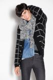 Winter Striped Knitted Men Cardigan with Button