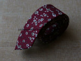 Handmade Floral Printing Men's Cotton Skinny Necktie