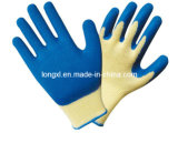 13G Blue Polyester Shell Crinkle Latex Palm Coating Glove