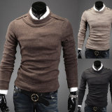 Wholesale Crew Neck Long Sleeve Plain Color Cashmere Man Sweater Pullover