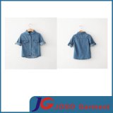 Short Sleeve Jeans Shirt Children Clothing Kids Wear (JT8131)