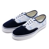 New Design Printed Blue Monkey on Navy//White Canvas Leisure Shoes