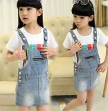 Children Dress/ Summer New Korean Girls Denim Strap Dress for Girls