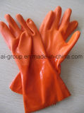 Customized Orange Color PVC Industrial Gloves