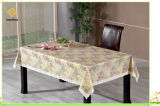 Vinyl Gold Embossed Tablecloth with Flannel Backing (TJG0056)