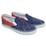 White Cotton Lining Fabric Navy/Red Canvas Upper Vulcanized Rubber Shoes