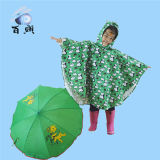 Kids Waterproof Printed Rain Poncho with Hood