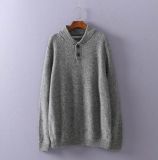 Mens V Neck Loose Fit Hooded Sweatshirt with Buttons V Neck Pullover