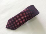 Fashion Red Colour Check Design Men's Woven Silk Neckties