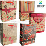 Customize Good Designer Brown Kraft Recycling Printing Paper Bag for Packaging Christmas Gifts