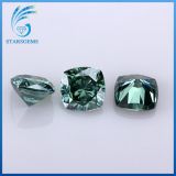 1 Carat Cushion Cut Green Colorful Loose Moissanite for Silver Jewelry