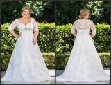 Plus Size A-Line Bridal Gowns Dresses Custom Lace Wedding Dresses 2018 Z7034