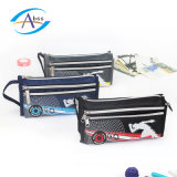 3 Zippers Fabric Pencil Case for Teenage