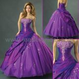 Strapless Purple Taffeta Ball Gown Quinceanera Dresses Q262