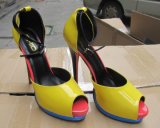 2016 Fashion High Heel Ladies Peep Toe Sandals (HCY02-1461)