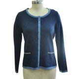 Women Long Sleeve Cardigan Knitted Sweater with Button