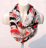 Women's Bamboo Printing Spring Autumn Summer Woven Beach Cover Shawl Snood Loop Scarf (SW128)