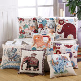 Promotion Cotton Linen Square Throw Pillow Case Decorative Cushion Cover Pillowcase for Sofa Deer Head 18 