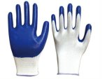 13G Labor Protective Industrial Working Gloves with Blue Nitrile Coated