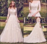 3/4 Lace Wedding Gown off Shoulder Bridal Wedding Dress H20175