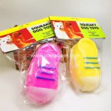 Slipper Shape Squeaky Plastic Dog Toy in Different Colors