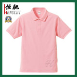 Women's Colour Pink Polo Shirt with Short Sleeves