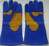 14 Inch Cow Split Safety Leather Welding Gloves with Ce