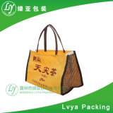 Simple Supermarket Burly Polyester Shopping Foldable Bag with Hook