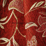 Red Color Chenille Follower Patter Fabric for Sofa