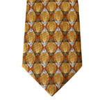 Men's Fashion Brown Colour 14mm Jacqaurd Silk Printed Necktie