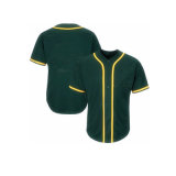 Full Bottons Baseball Tshirt Jersey with Dark Green Color