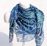 Women's Bamboo Printing Spring Autumn Summer Woven Beach Cover Shawl Snood Loop Square Scarf (SW132)