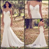 Lace Wedding Dress Spaghetti Mermaid Simple Mermaid Bridal Gown H196
