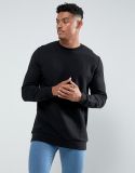 Top Quality Men's Longline Sweatshirt in Black