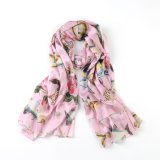 Fish & Flower on Pink Fashion Gift Scarf