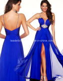 Spaghetti Evening Women Gowns Front Split Royal Blue Prom Party Dresses Z5020